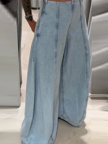 Street Denim Loose Trousers Women Fashion Long Wide Leg High Waist Solid Pants Female 2025 Casual Autumn Winter Lady Outwears