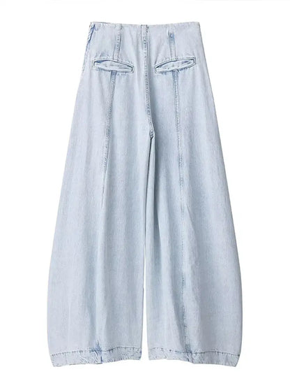 Street Denim Loose Trousers Women Fashion Long Wide Leg High Waist Solid Pants Female 2025 Casual Autumn Winter Lady Outwears