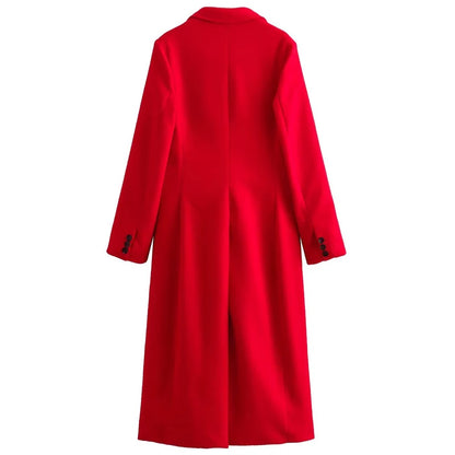 Long Outerwears Winter Coat Female Red Long Sleeve Coat Autumn New In Coats Chic And Elegant Woman Jacket